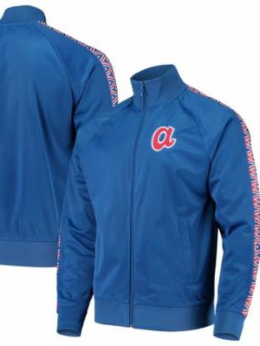 Mitchell & Ness Mens Atlanta Braves Mitchell & Ness Tri Track Jacket - Mens Blue
